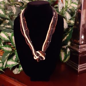 4 For $10 / Multi-Strand Brown and Tan Necklace